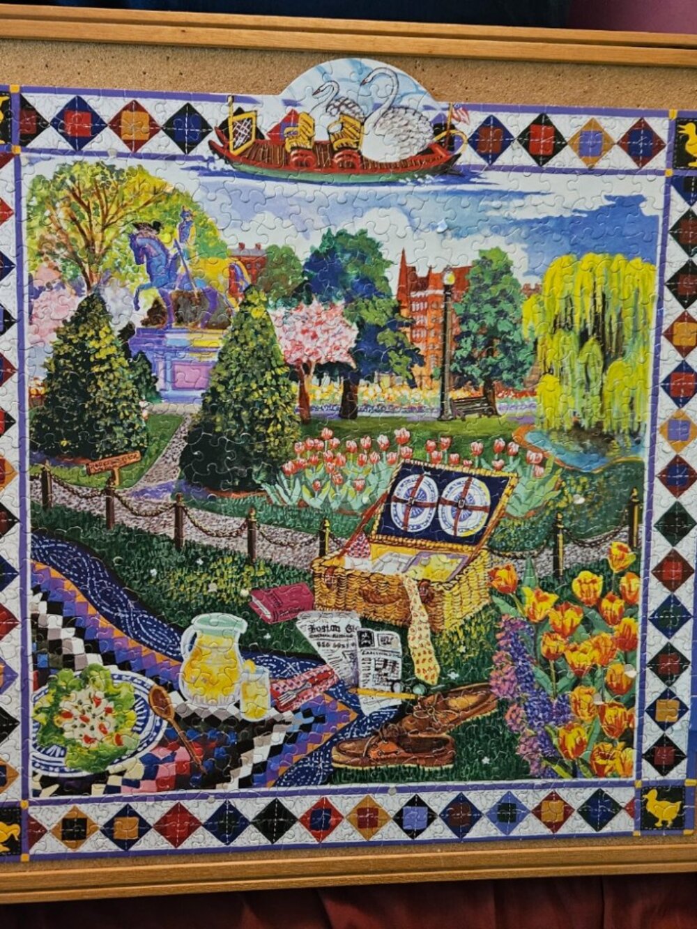 VTG Picnic In the Park Boston Cynthia Fitting 600pc Ceaco Puzzle